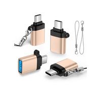 Lot de 4 adaptateurs USB-C vers USB, transfert de données haute vitesse, convertisseur USB C mâle vers USB A femelle OTG compatible avec iPhone, Galaxy, Pixel, Dell, iPad, MacBook, Chromebook et