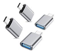 Lot de 4 adaptateurs USB C vers USB, USBC mâle vers USB A femelle 3.0 OTG, convertisseur de type C pour MacBook Pro, Mac Mini, iPhone 16 15 Series, iPad 10 11, Dell XPS, Samsung Galaxy S25 et plus