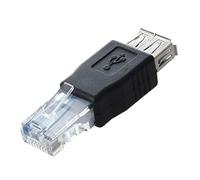 Lot de 4 adaptateurs USB vers Ethernet, USB vers RJ45, lot de 4 adaptateurs USB 2.0 femelle vers LAN RJ45 8P8C mâle Crystal Ethernet 10 Mo/100 Mo