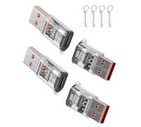 Lot de 4 adaptateurs USB vers USB C 120 W, adaptateur USB A mâle vers type | USB 3.2 Gen2 Convertisseur de transfert de données OTG haut débit 10 Gbit/s pour ordinateur portable, chargeur mural