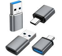 Lot de 4 adaptateurs USB vers USB C et adaptateur USB C vers USB, adaptateur OTG de type C 5 Gbit/s pour Samsung Galaxy A57 A37 S26 Ultra S25 Edge S24 Z Flip7 Z Fold7 A17 A16 A26 A36 A56 A55 A35 A25