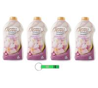 Lot de 4 adoucissants Spuma di Sciampagna Ammorbidente Concentrato Abbraccio Delicato - Adoucissant concentré 65 lavages 1300 ml + porte-clés Beni Culinari