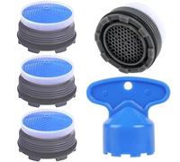 Lot de 4 aérateurs de cache de robinet et 1 clé, limiteur de débit d'économie d'eau de 21,5 mm, pièces de rechange pour évier de cuisine et salle de bain (1,8 GPM)
