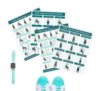 Lot de 4 affiches de yoga sur chaise pour entraînement à la maison - Guide de pose doux