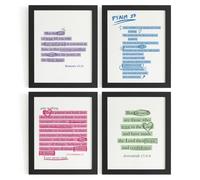 Lot de 4 affiches murales avec verset de la Bible chrétienne sans cadre pour salle de bain, adolescente, chambre à coucher, dortoir, 20,3 x 25,4 cm