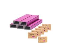Lot de 4 agrafes standard noires pour agrafeuse de bureau - 26/6 - Taille 950 - 3800 agrafes au total (rose rouge)