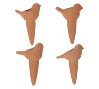 Lot de 4 aides à l'irrigation, en terre cuite, arrosage à long terme pour plantes d'intérieur et de balcon, il suffit de les planter dans la terre, H 16 x l 10,4 x P 6,4 cm, alimentation en eau