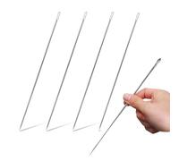Lot de 4 aiguilles à tapisser professionnelles de 20,3 cm, à grand chas avec tube de rangement pour aiguilles, 20 cm de long et 3 mm d'épaisseur, aiguilles à coudre pour réparation de couture et