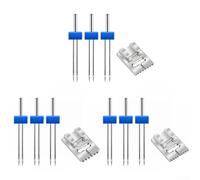 Lot de 4 aiguilles jumelles pour machine à coudre et pied presseur froissé 234 mm pour coutures décoratives et effets de tissu plissé (9 rainures)