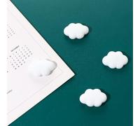 Lot de 4 aimants de réfrigérateur blancs en forme de nuage mignon pour bureau - Aimants autocollants pour tableau blanc - Aimants en résine pour réfrigérateur - Décoration d'intérieur