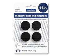 Lot de 4 aimants Discofix Magnum Noir Ø 34 mm