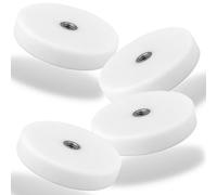 Lot de 4 aimants en néodyme - En caoutchouc - Diamètre : 34 mm - Rond - Avec filetage intérieur M4 - 12 kg - Forte force de traction - Avec filetage intérieur - Blanc