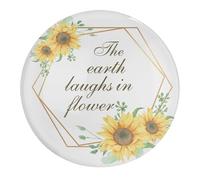Lot de 4 aimants magnétiques puissants en verre avec inscription « The Earth Laughs In Flower » pour réfrigérateur, cuisine, décoration d'intérieur, coffret cadeau pour tableau magnétique