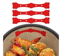 Lot de 4 aimants pour friteuse à air comprimé pour papier parchemin, clips en silicone avec fermeture magnétique puissante, résistant à la chaleur pour une cuisson sûre (rouge)