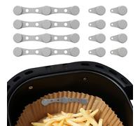 Lot de 4 aimants pour papier sulfurisé Airfryer - En silicone - Pour friteuse à air chaud - Boucle de fixation magnétique - Pour cuisiner et cuire dans la friteuse à air chaud (Grigio)