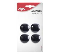 Lot De 4 Aimants Ronds Diamètre De 32 Mm - Noir - Sign