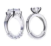 Lot de 4 ajusteurs de taille de bague invisibles pour bagues lâches - Protège-bague en silicone transparent, espaceur, tendeur, 4 tailles assorties pour toutes les bagues pour homme et femme, 4 pièces