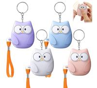 Lot de 4 alarmes de poche pour femmes : 130 dB d'autodéfense avec éclairage LED et porte-clés, alarme personnelle pour femmes, enfants, personnes âgées
