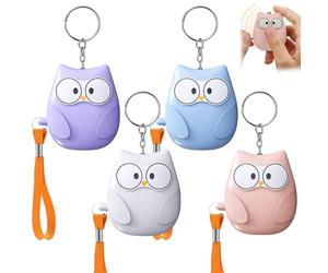 Lot de 4 alarmes de poche pour femmes : 130 dB d'autodéfense avec éclairage LED et porte-clés, alarme personnelle pour femmes, enfants, personnes âgées