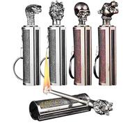 Lot de 4 allumettes permanentes, Briquet éternel, kit d'allume-feu d'urgence, Porte-clés en métal, bâton étanche illimité