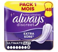 Lot De 4 - Always - Discreet Extra Sure Ultimate Nuit Serviette Incontinence - 12 Serviettes