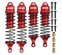 Lot de 4 amortisseurs avant et arrière pour voiture télécommandée compatibles avec Traxxas Slash/Rustler/Stampede 4x4 4WD 1/10 (rouge)