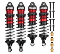 Lot de 4 amortisseurs de voiture avant et arrière 1/10 RC compatibles avec Traxxas Slash/Rustler/Stampede/Hoss VXL 4x4 2WD Pièces de rechange #5862 (noir rouge)