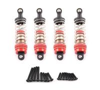 Lot de 4 amortisseurs RC 75 mm pour MJX 16208 16209 16210 14301 14210, WLtoys 144001 124016 124017 124018 124019, SCY HBX 1/16 1/1/1/16 1/1/1/16 36 cm. 12 voitures télécommandées (argenté)