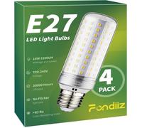 Lot de 4 Ampoule E27 Blanc Neutre 4000K,16W 2200LM Ampoule LED E27 Équivalent 200W Halogène,Lampe E27 Puissante Économie