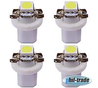 Lot de 4 ampoules B8.5d pour éclairage de compteur de vitesse LED 5050 SMD BAX10D - Blanc - Haute puissance - Compatible avec Renault Twingo 1993-2007