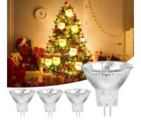 Lot de 4 Ampoules Halogènes MR11 GU4 12V 10W Dimmable, 150LM Blanc Chaud 2800K Spot Halogène GU4 Bi-Pin, 35mm*35mm, Ampoule de Remplacement pour Arbre de Noël en Fibre Optique, Eclairage Encastré