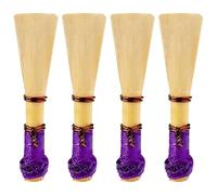 Lot de 4 anches de basson moyennement douces et naturelles, accessoires de basson, design à ouverture plate, enveloppe violette, reliure noire, idéal pour les joueurs de bois