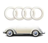 Lot de 4 anneaux à flancs blancs en caoutchouc véritable pour tuning automobile