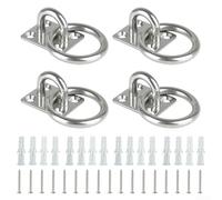 Lot de 4 anneaux d'arrimage 304 SS pour chevaux, foin, cordes de terrasse adaptées aux besoins d'ancrage marina stable et agricole