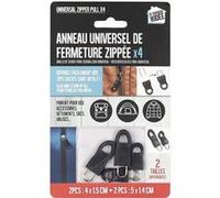 Lot de 4 Anneaux de Fermeture "Zippés" 5cm Noir G