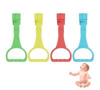 Lot de 4 anneaux de traction pour parc pour bébé, support pour biberon, exercices de berceau, poignées suspendues, anneau d'apprentissage pour berceau, cage hexagonale pour tout-petits, petite barre