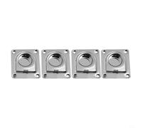 Lot de 4 anneaux en D encastrés en acier inoxydable 304 pour bateaux, remorques, camions - Fixation au sol - Ancrages plats à profil bas avec bords lisses pour un arrimage sécurisé de la cargaison