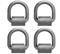Lot de 4 anneaux en D soudés de 1,27 cm - Résistance de 5 443 kg - Pour remorque, camion, véhicule récréatif - Points d'ancrage pour corde élastique