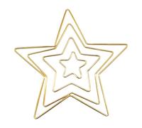 Lot de 4 Anneaux en - Décoration de Lune dorée - Pentagramme de Noël - Cœur - Attrape-rêves - pour Les Vacances, Les fêtes, Les projets artistiques, Les guirlandes d'école, Les activités, Les