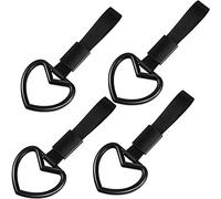 Lot de 4 anneaux en forme de cœur pour décoration intérieure et extérieure de voiture (noir)
