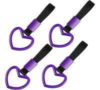 Lot de 4 anneaux en forme de cœur pour décoration intérieure et extérieure de voiture (violet, noir)