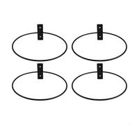 Lot de 4 anneaux muraux pour pot de fleurs - Support de suspension pour plantes - Pour balcon, jardin, cour, 4 tailles - Noir - 20,3 cm