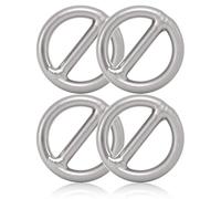 Lot de 4 anneaux O 20 mm avec chevalet en acier - Pour chien et chien - Anti-rouille - Idéal avec paracorde 550 - Soudé - Couleur : argent mat