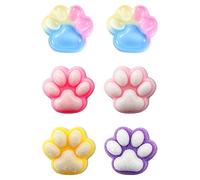 Lot De 4 Anti Stress en Forme De Patte De Chat Squishy, Arc en Ciel Couleurs, Modèles Semi Transparents, Matière Douce, Anti Stress, Compactes Et Ludiques pour Divers Usages Quotidiens