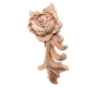 Lot de 4 appliques d'angle en bois sculpté floral pour portes murales, meubles, sculptures sur bois, figurines décoratives en bois, artisanat gauche
