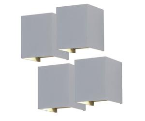 Lot de 4 appliques LED véranda ALU UP DOWN lampes lumière orientable