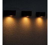Lot de 4 appliques murales solaires noir spotik