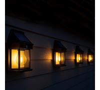 Lot de 4 appliques murales solaires noir sunflare