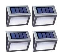 Lot de 4 appliques solaires d'extérieur résistantes aux intempéries 8,4 x 10,9 x 5,1 cm Éclairage de jardin et de terrasse