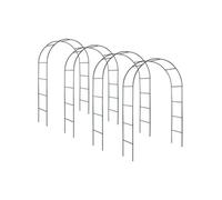 Arche de jardin - Lot de 4 arches de jardin en acier pour plantes et rosiers - 240 x 40 cm x 140 cm - Vert